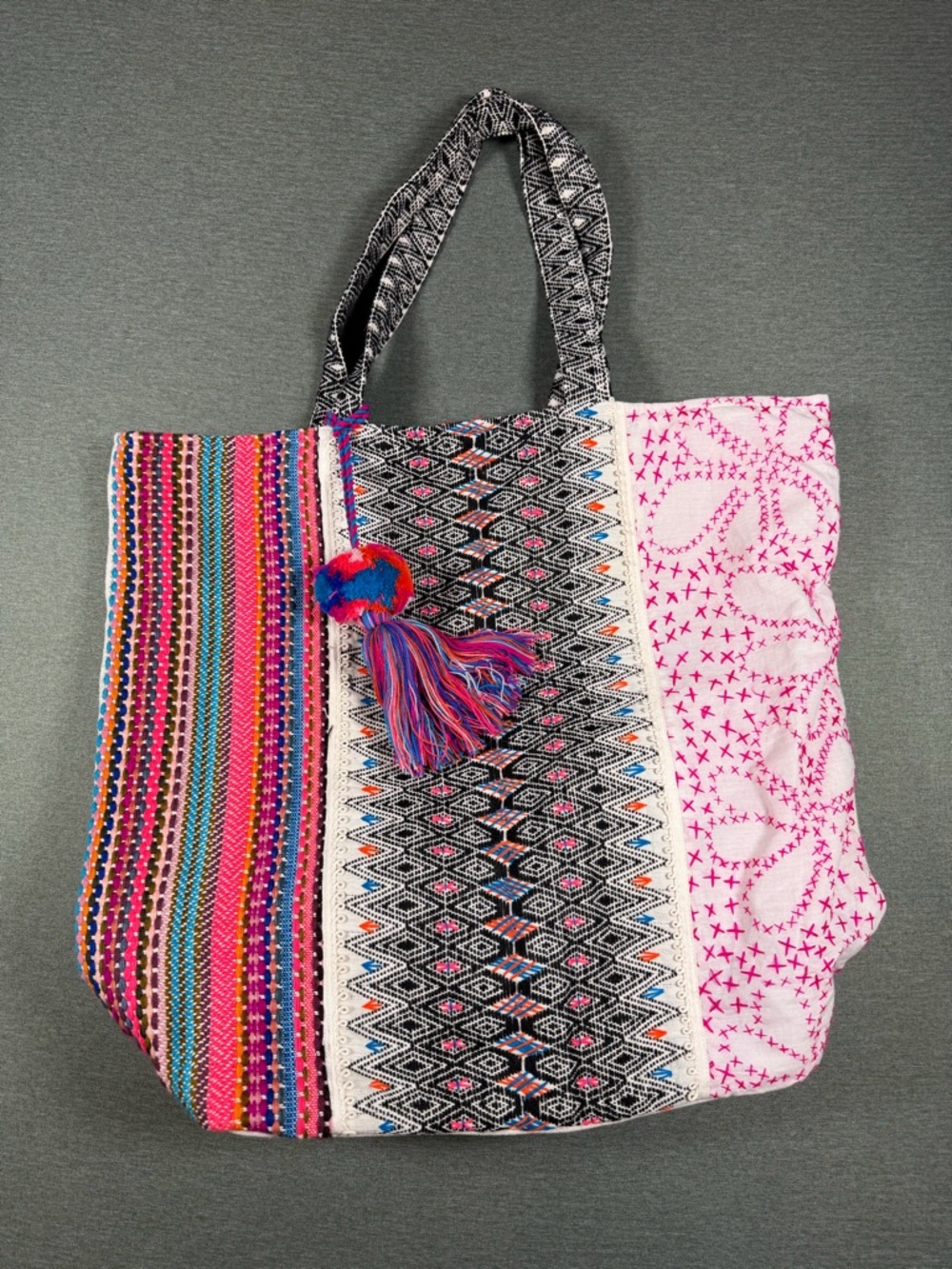 Multicolor Patterned Tote Bag
